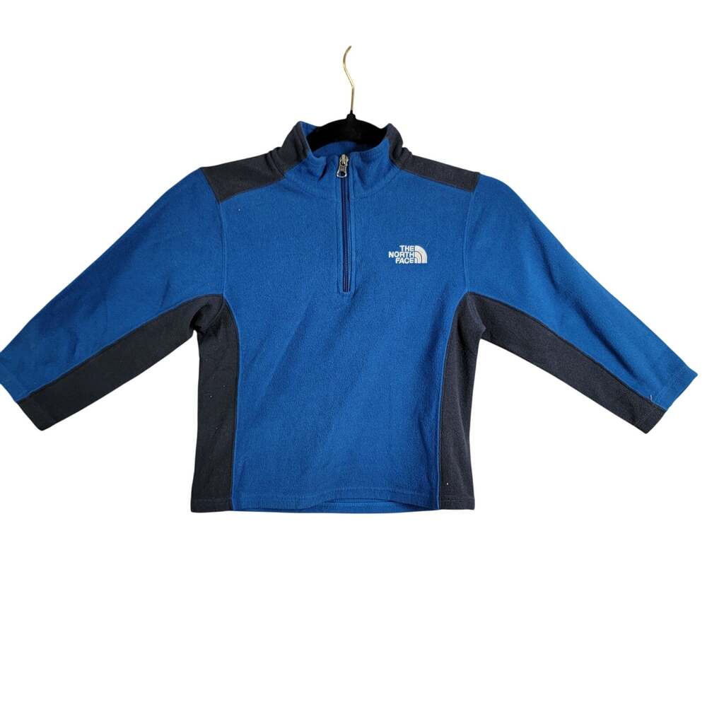 The North Face Boys Polartec Fleece 1/4 Zip Pullover Youth 8/9 Blue Gray